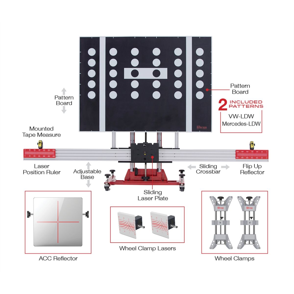 LDW Pattern Board Static Front Camera Aiming ADAS Calibration Target For Benz